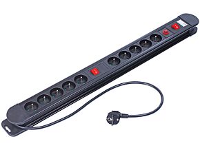 Listwa zasilająca 10 gniazd z 2 przełącznikami