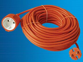 Przedłużacz sieciowy pomarańczowy 2x1mm2 20m 10A