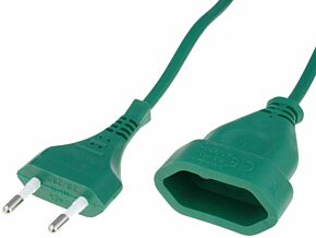 Przedłużacz sieciowy PVC zielony 2x0,75mm2 3m