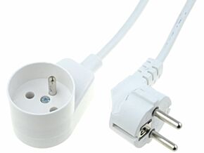 Przedłużacz sieciowy PVC biały 3x1mm2 1,5m 10A Przedłużacz sieciowy PVC biały 3x1mm2 1,5m 10A