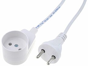 Przedłużacz sieciowy PVC biały 2x1mm2 10m 10A Przedłużacz sieciowy PVC biały 2x1mm2 10m 10A