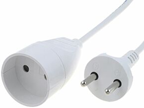 Przedłużacz sieciowy PVC biały 2x1mm2 10m 10A Przedłużacz sieciowy PVC biały 2x1mm2 10m 10A