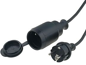 Przedłużacz sieciowy guma czarny 3x1mm2 10m 10A