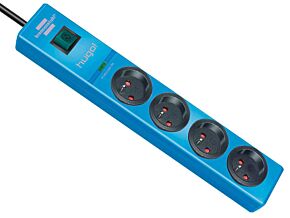 Listwa przepięciowa Brennenstuhl Hugo 2m/4 gniazda niebieska Listwa przepięciowa Brennenstuhl Hugo 2m/4 gniazda niebieska