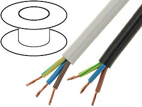 Kabel sieciowy 300V 2x1,5mm2okrągły czarny rolka Kabel sieciowy 300V 2x1,5mm2okrągły czarny rolka