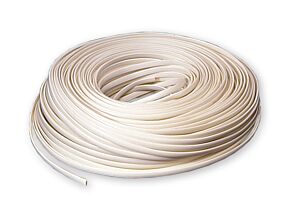 Przewód telefoniczny płaski 6 żył biały, krążek 100m Przewód telefoniczny płaski 6 żył biały, krążek 100m