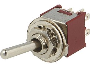 Przełącznik dźwigniowy 3-pozycyjny DP3T ON-OFF-ON 1A/250VAC Przełącznik dźwigniowy 3-pozycyjny DP3T ON-OFF-ON 1A/250VAC