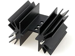 Radiator: wytłaczany; TO220; czarny; L:38,1mm; 6,2K/W; aluminium