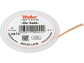 Taśma rozlutowująca WELLER 2,5mm/1,6m Taśma rozlutowująca WELLER 2,5mm/1,6m