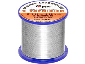 Spoiwo CYNEL Sn60Pb40 drut lutowniczy 0,9mm 0,25kg Topnik F-SW26