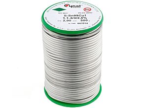 Tinol bezołowiowy Sn-99% Cu-1% 2,00mm/500g Cynel Tinol bezołowiowy Sn-99% Cu-1% 2,00mm/500g Cynel