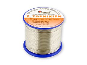 Spoiwo CYNEL Sn60Pb40 drut lutowniczy 0,7mm 0,25kg Topnik F-SW26 2,5% Spoiwo CYNEL Sn60Pb40 drut lutowniczy 0,7mm 0,25kg Topnik F-SW26 2,5%