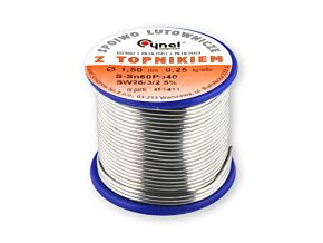 Spoiwo CYNEL Sn60Pb40 drut lutowniczy 1,5mm 0,25kg Topnik F-SW26 2,5% Spoiwo CYNEL Sn60Pb40 drut lutowniczy 1,5mm 0,25kg Topnik F-SW26 2,5%