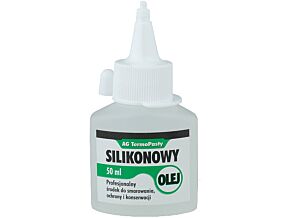 Olej bezbarwny silikonowy płyn pojemnik plastikowy 50ml Olej bezbarwny silikonowy płyn pojemnik plastikowy 50ml