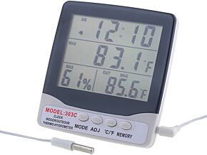 Termohigrometr z pomiarem temperatury zewnętrznej Termohigrometr z pomiarem temperatury zewnętrznej