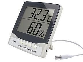Termohigrometr LCD 0,1°C Zakres pomiaru temp.zewn -50÷70°C Termohigrometr LCD 0,1°C Zakres pomiaru temp.zewn -50÷70°C