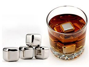 Metalowe kostki do drinków
