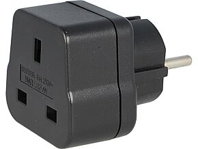 Adapter UK-EURO czarny 13A 230VAC 3pin Układ wypr:2P+PE Adapter UK-EURO czarny 13A 230VAC 3pin Układ wypr:2P+PE