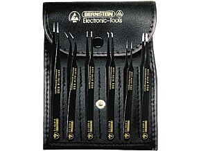 Zestaw 6szt. pęset BERNSTEIN 5-060 ESD w etui do SMD Zestaw 6szt. pęset BERNSTEIN 5-060 ESD w etui do SMD