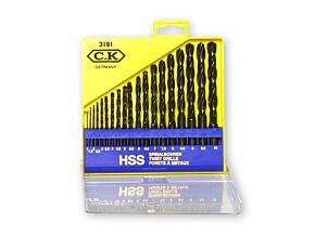 Zestaw 19 wierteł HSS