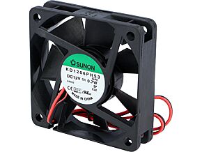 Wentylator 12VDC 60x60x15mm 25.48m3/h 25dBA kulkowe Wentylator 12VDC 60x60x15mm 25.48m3/h 25dBA kulkowe