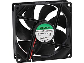 Wentylator 24VDC 92x92x25mm 87,55m3/h 34dBA 24AWG Wentylator 24VDC 92x92x25mm 87,55m3/h 34dBA 24AWG