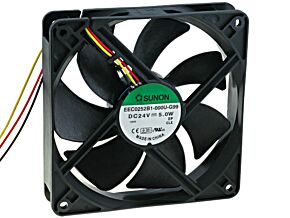 Wentylator 24VDC 120x120x25mm 183,83m3/h 44,5dBA Wentylator 24VDC 120x120x25mm 183,83m3/h 44,5dBA