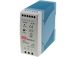 Zasilacz impulsowy 60W 12VDC 12÷15VDC 5A 85÷264VAC 330g 86%