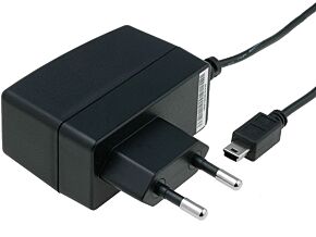 Zasilacz impulsowy 5VDC 1,2A mini USB 6W Wtyczka EU Zasilacz impulsowy 5VDC 1,2A mini USB 6W Wtyczka EU