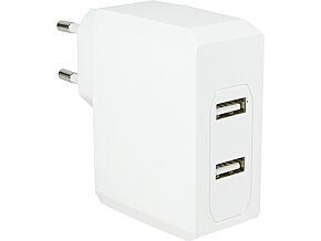 Zasilacz impulsowy 5VDC 3,4A USB A gniazdo x2 17W 0÷40°C Zasilacz impulsowy 5VDC 3,4A USB A gniazdo x2 17W 0÷40°C