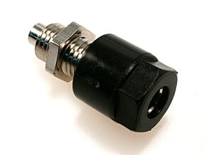 Gniazdo bananowe izolowane 4mm zacisk 16A czarne