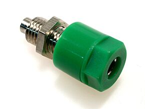 Gniazdo bananowe izolowane 4mm zacisk 16A zielone Gniazdo bananowe izolowane 4mm zacisk 16A zielone