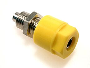 Gniazdo bananowe izolowane 4mm zacisk 16A żółte