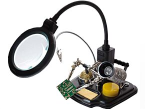 Uchwyt montażowy z lupą x3 90mm podświetlaną 16 LED