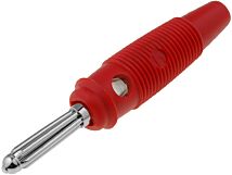 Wtyk bananowy 4mm przykręcany 16A czerwony