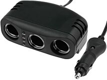 Rozgałęźnik x3 gniazdo zapalniczki samochodowej 12V z testerem napięcia