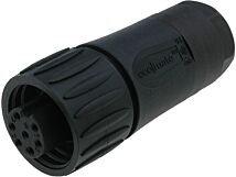 Złącze okrągłe C016 Amphenol wtyk 7PIN żeńskie z obejmą kabla lutowanie