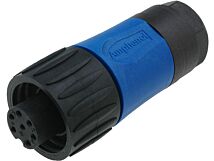 Złącze okrągłe C016 Amphenol wtyk 7PIN żeńskie z obejmą kabla lutowanie