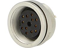 Gniazdo M16 żeńskie na panel, nakrętka od tyłu, skręcane IP68 12pin Gniazdo M16 żeńskie na panel, nakrętka od tyłu, skręcane IP68 12pin