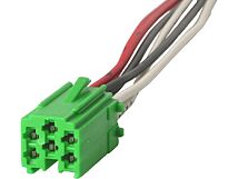 Wtyk Mini ISO 6pin z kompletem przewodów zielony