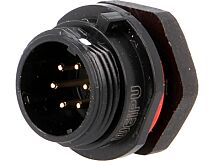 Gniazdo męskie WEIPU SP13 6PIN IP68 5A lutowanie 125V na panel