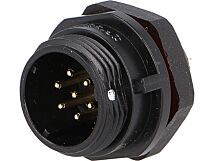 Gniazdo męskie WEIPU SP13 7PIN IP68 5A lutowanie 125V na panel