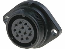 Gniazdo żeńskie WEIPU SP21 12PIN IP68 lutowanie 400V na panel