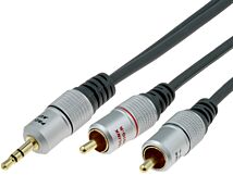 Kabel 1,8m wtyk Jack 3,5mm - 2x wtyk Cinch RCA Prolink