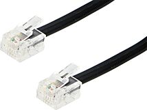 Kabel telefoniczny RJ11 wtyk, z obu stron 5m czarny