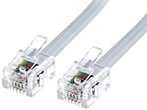 Kabel telefoniczny RJ11 wtyk, z obu stron 3m biały Kabel telefoniczny RJ11 wtyk, z obu stron 3m biały