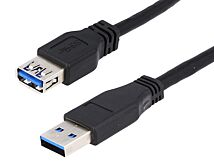 Kabel 1m USB 3.0 LOGILINK wtyk męski A - wtyk żeński A niklowany zarny