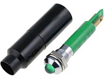 Kontrolka LED wypukła metalowa 230V fi 5mm zielona Kontrolka LED wypukła metalowa 230V fi 5mm zielona