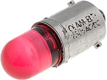 Żarówka bagnetowa LED BA9S 230V AC 750mcd czerwona