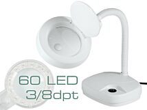 Lupa podświetlana stołowa 3 i 8 dioptrii fi 80mm 3,5W z 60 LED Lupa podświetlana stołowa 3 i 8 dioptrii fi 80mm 3,5W z 60 LED